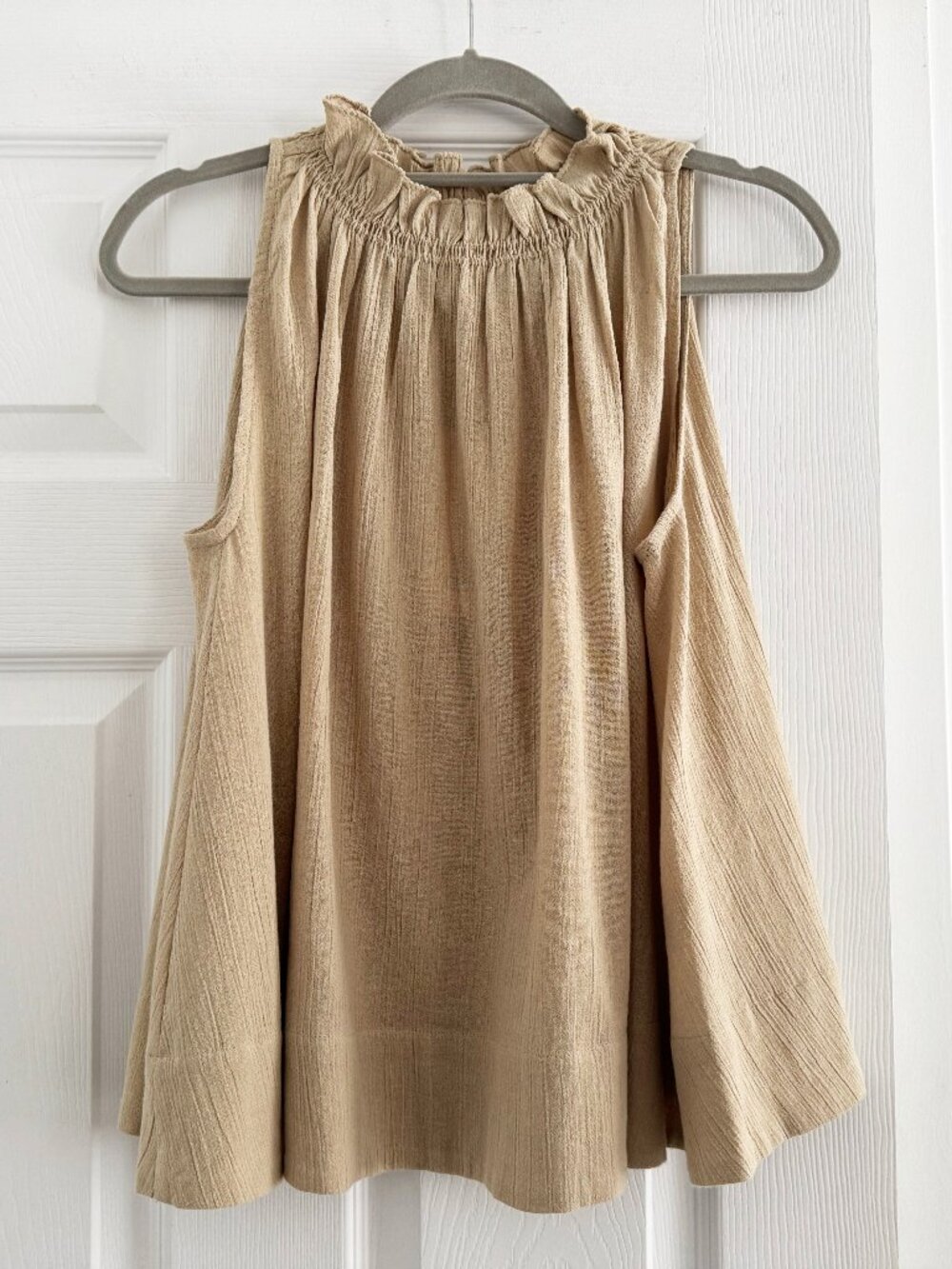 NWT Suzie Kondi "Thalia" Cotton Top in Beige, size Small